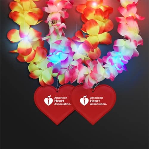 Light Up Hawaiian Leis With Custom Heart Medallion Everythingbranded Usa