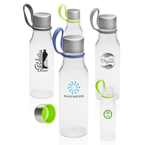 17 oz. Glass Water Bottles with Carrying Strap