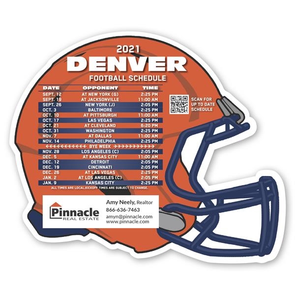 Custom Denver Broncos Football Schedule Magnets