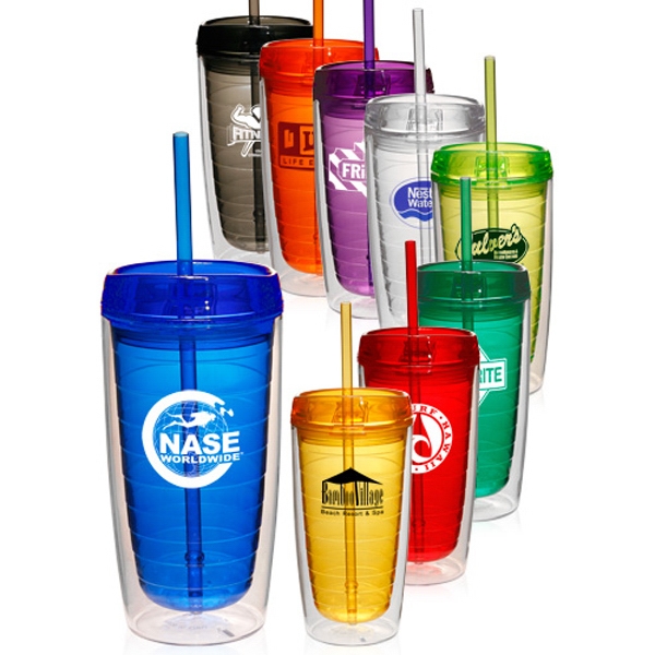 ecoBrew 16oz Double Wall Glass Tumbler with Lid