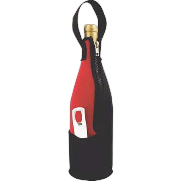 Zip N Go Neoprene Wine Bag with Plastic Traveler s Corkscrew