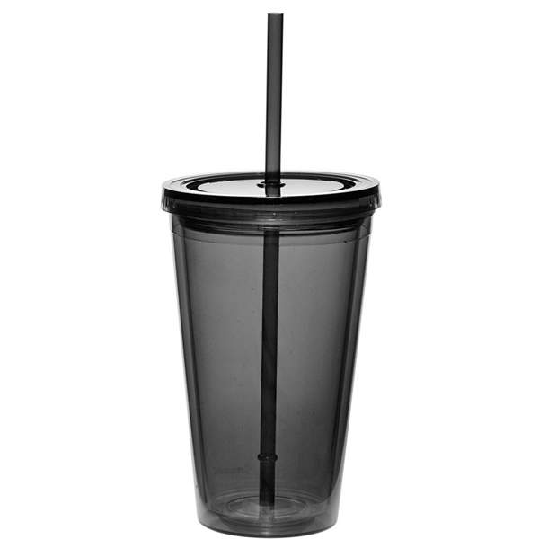 Columbia Double Wall Tumbler with Straw 21oz - O/S - Black