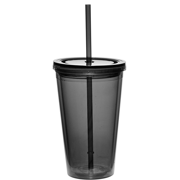 Columbia Double Wall Tumbler with Straw 21oz - O/S - Black