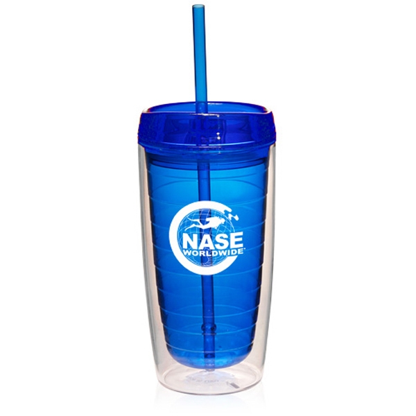 PBS NEWSHOUR 16 oz Tumbler with Stainless Straw