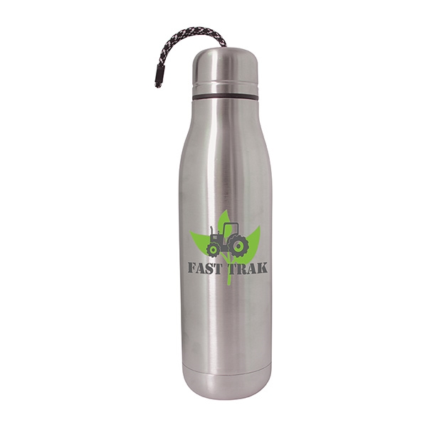 Water Bottle, 17 fl oz (500 ml ), Grey Stainless Steel, In stock!