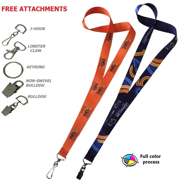 Logo Sublimation Lanyards with Dual J-Hook Attachment