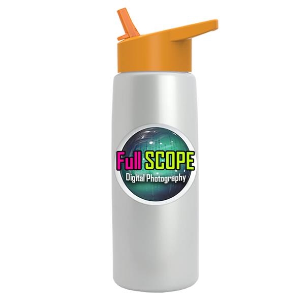 Metalike Water Bottle With Flip Straw