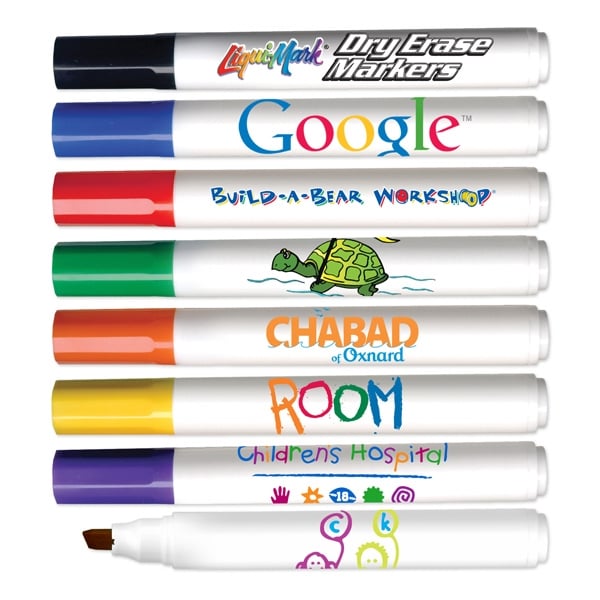 Promotional Chisel Tip Dry Erase Markers - Full Color Decal Print