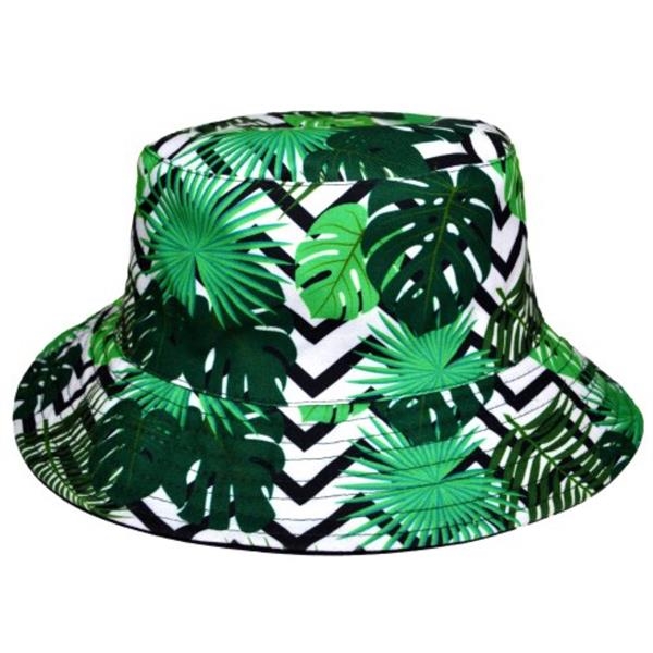 White Bucket Hat with Green under Brim, MADE IN USA!!