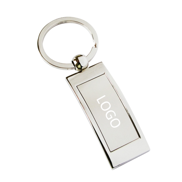 Curved Rectangle Metal Keychains | EverythingBranded USA