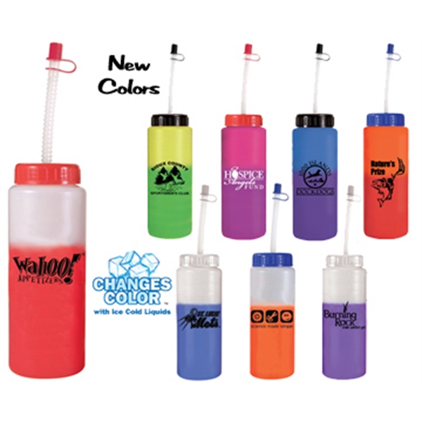 32 oz. Mood Sports Bottle with Flexible Straw - Sample