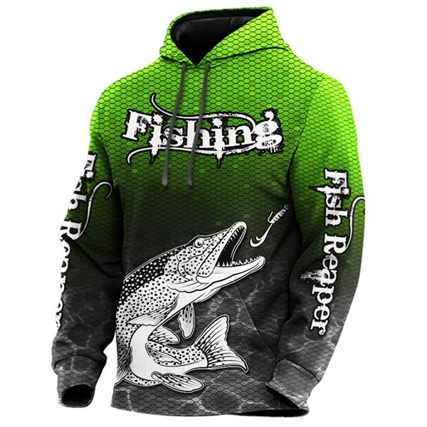 Unisex 170 GSM Sunproof Fishing Sublimation Pullover Hoodie