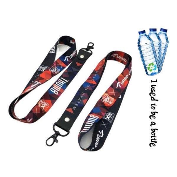 Recycled PET Sublimation Lanyard Custom Imprint Badge Holder