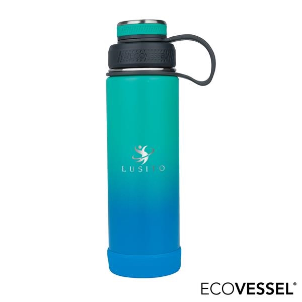 Ecovessel 24oz Insulated Stainless Steel Water Bottle With Dual Opening Lid  - Blue Ombre : Target