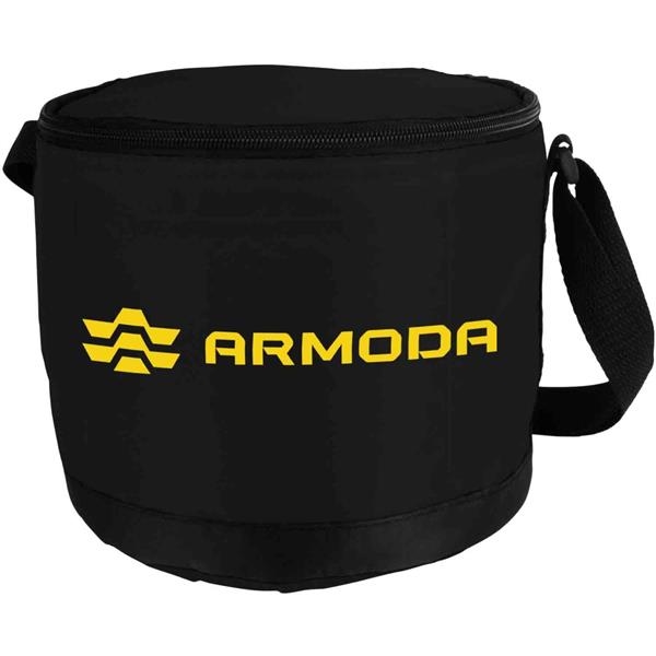 Round Cooler 6-Can Foil Inner Lining Zipper Insulated Bag