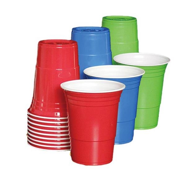 Stack Man [100 Pack - 16 oz.] Red Disposable Plastic Cups PET Red Disposable  16oz Plastic Cups - A World Of Deals