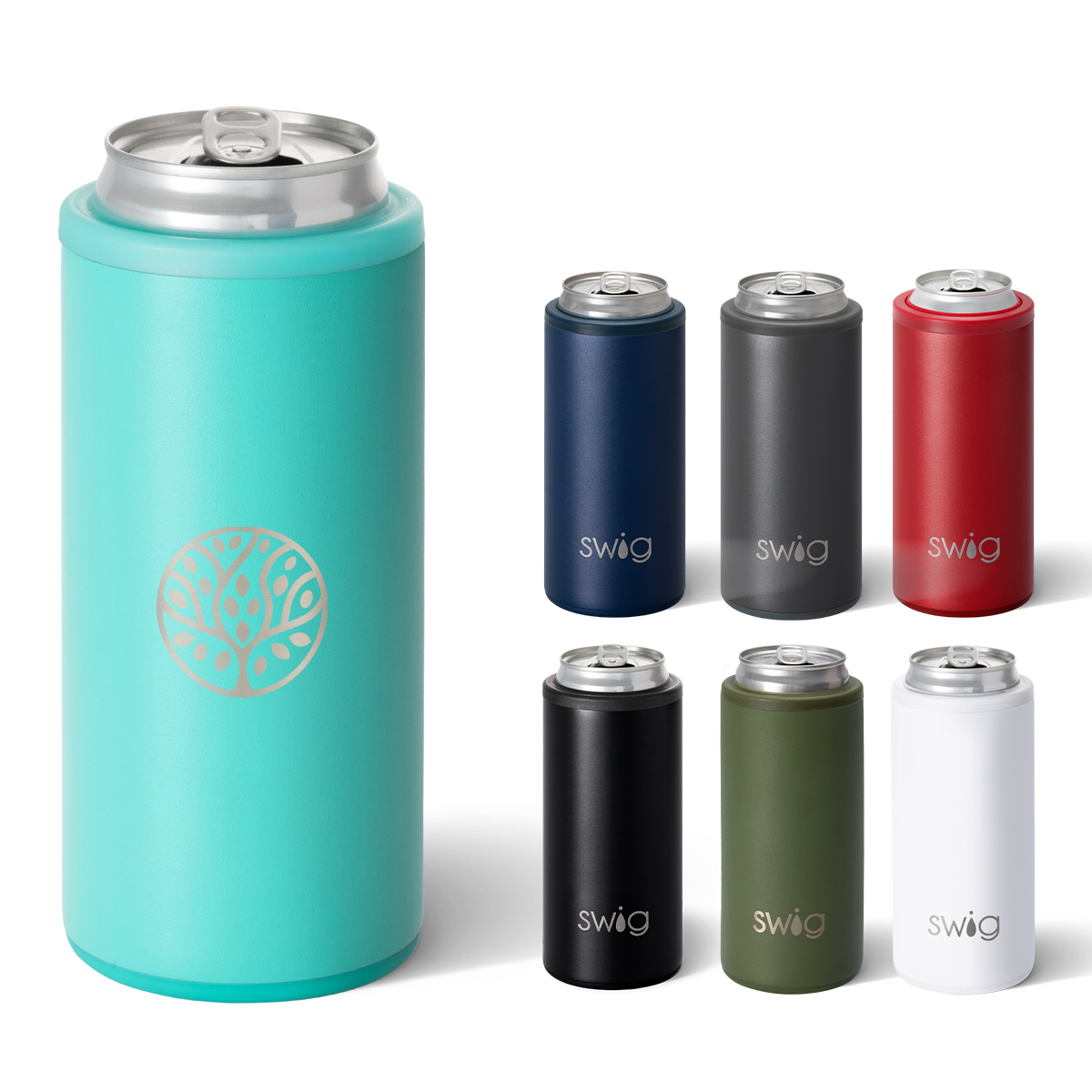 SWIG SKINNY CAN KOOZIE - AQUA