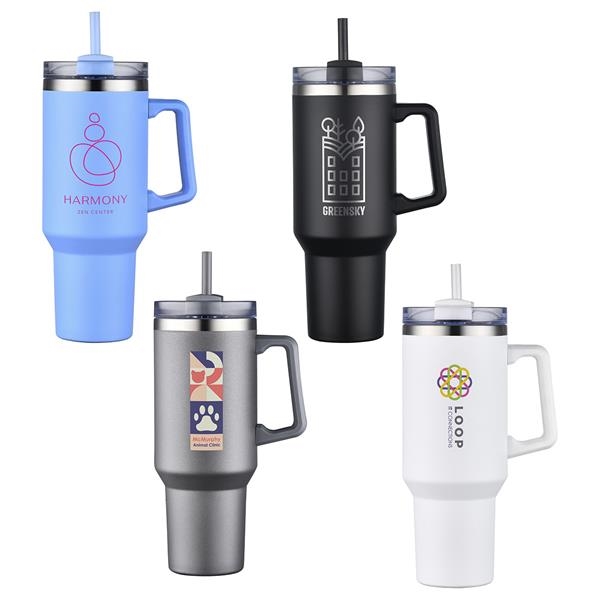 Imprinted Thor Eco Friendly Straw Tumblers (40 Oz.), Travel Mugs