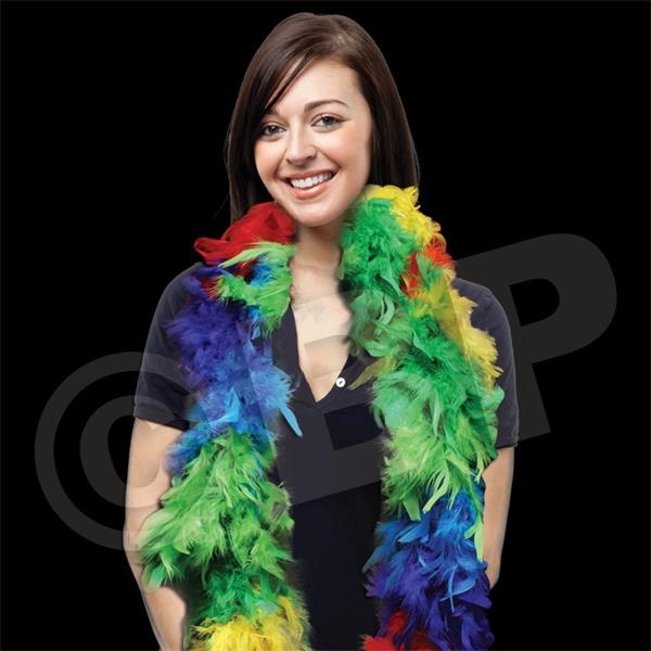 Promotional Customized White Feather Boa with Gold Tinsel