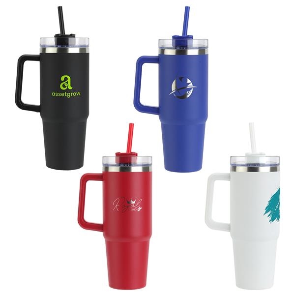 Custom Logo Wholesale Adventure Quencher Stainless Steel Powder Coated  Double Wall Vacuum Insulation Travel Mug 20oz 30oz 40oz Tumbler with Handle  Straw - China Tumbler and Stainless Steel Tumbler price