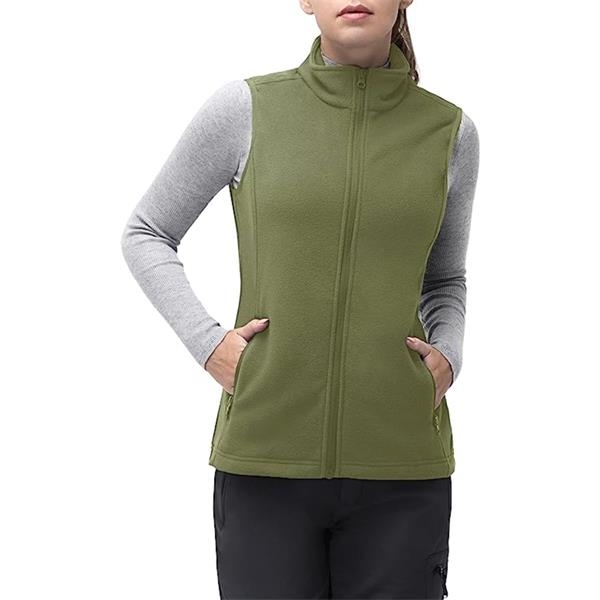 Women`s Recycled Full Zip Fleece Vest W/ Wrinkle Resistance