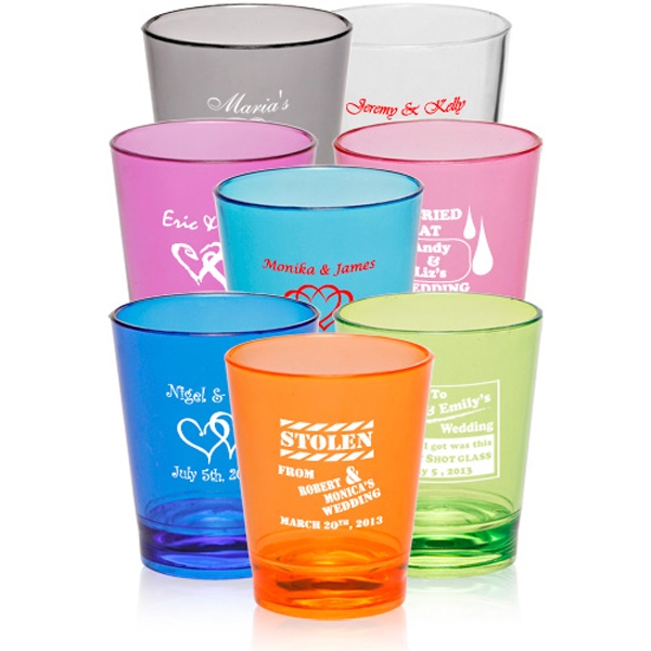 1.5 oz. Translucent Plastic Shot Glasses Blue 15 oz