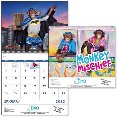 Spiral Monkey Mischief Lifestyle 2023 Appointment Calendar