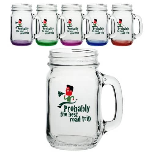 16 Oz Mason Jar With Color Lid - Custom Drinkware - USimprints