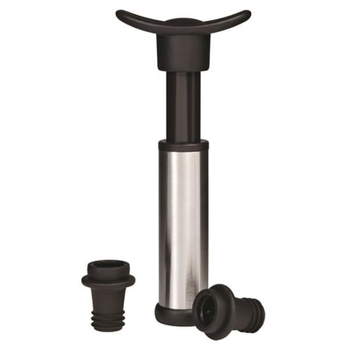 Wine Saver Vacuum Pump with 2 Wine Stoppers, Stainless Steel