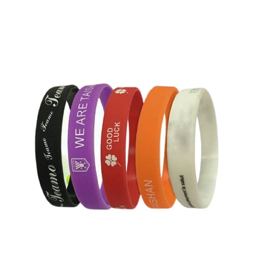 Lavender Custom Wristbands  Debossed Silicone Bracelets