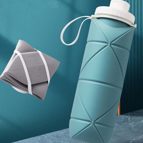 600ml Folding Silicone Water Bottle Large Capacity Lightweight