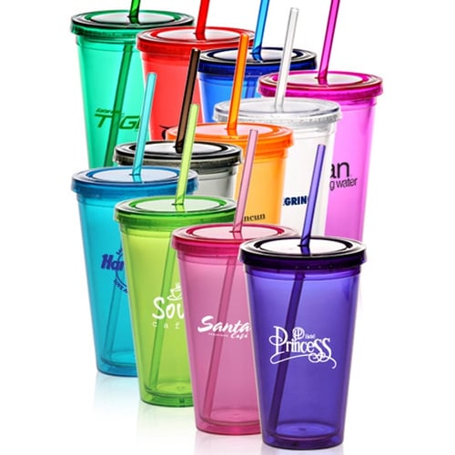 Custom 16 oz. Plastic Tumblers with Double Wall Insulation | BPA Free |  Personalized with Logo