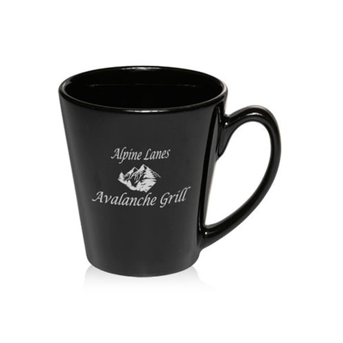 Latte Writing (Black on White) Latte Cup / Coffee Mug (12 oz.)