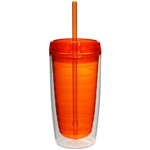 USFP-ACUP 16 Oz. Double Wall Acrylic Cup w/Straw