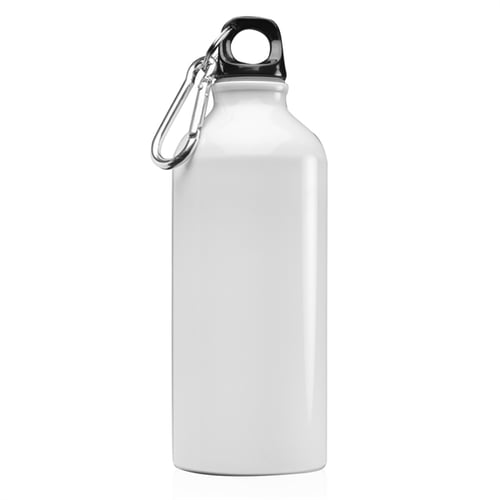 Custom Aluminum Aluminium Water Bottle with Carabiner Blank White Aluminum  Sports Bottle