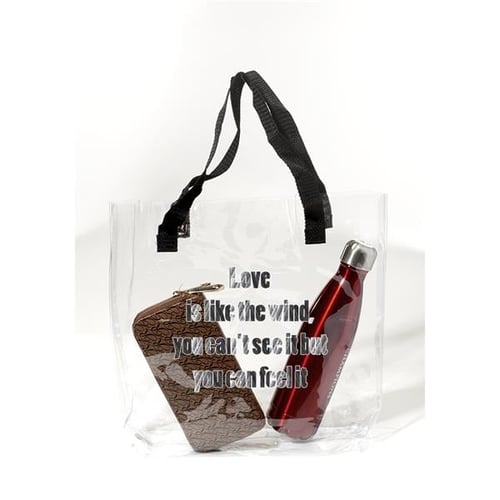 Personalized Savanna Clear Plastic Tote Bags