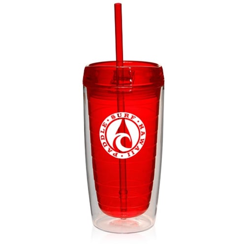 Printed Double Wall Acrylic Straw Lid Tumblers (16 Oz.), Drinkware &  Barware