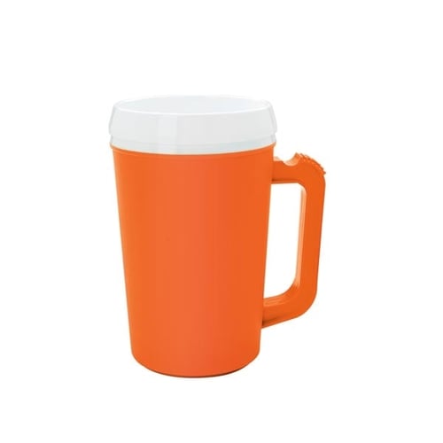 32 oz Biggby Good Vibes Orange Coffee Plastic Travel Mug Cup & Lid