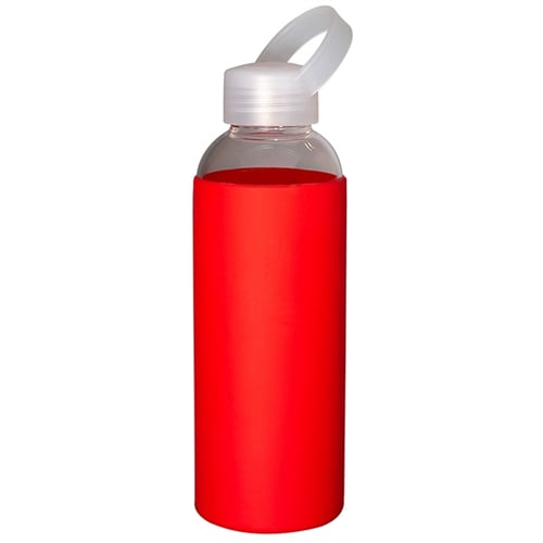 18 oz. Glass Bottle with Color Silicone Sleeve