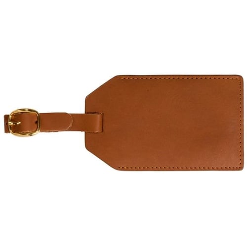 Brown Full Grain Leather Luggage Tag