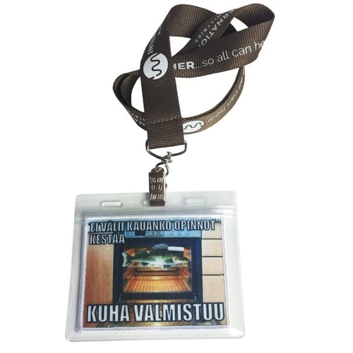 Promotional Customized Combo Sublimated w/Clear Vinyl Badge Holder Lanyards