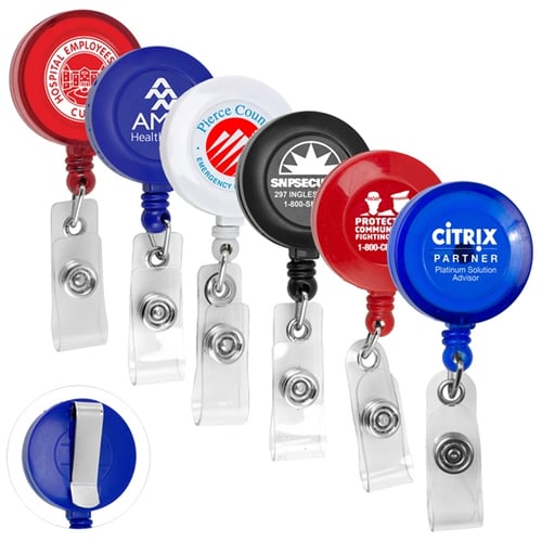 Retractable Badge Holder, Round, Retractable Badge Reels