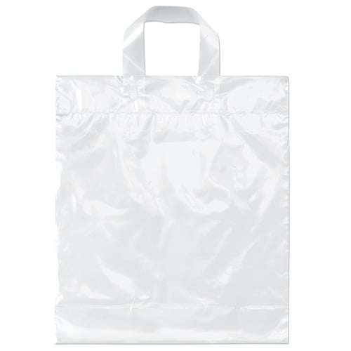 Fused Soft Loop Handle Plastic Bag (20x20x6) - Flexo Ink - Display Pros