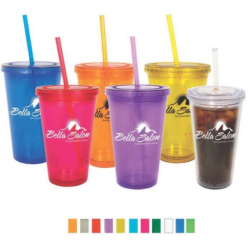 16 oz. Acrylic Tumbler with Straw