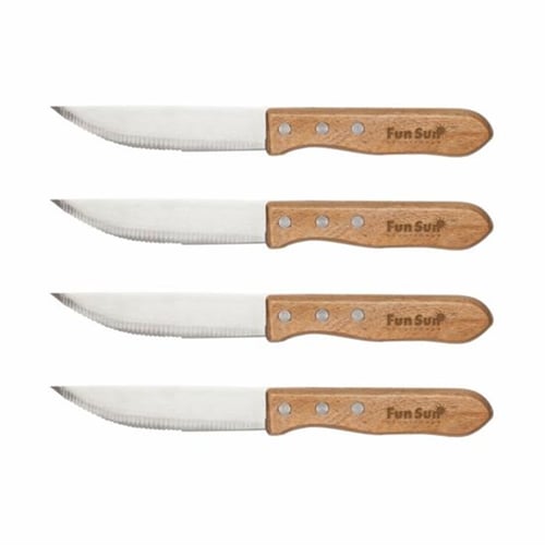 4 Steak Knife Set Serrated Edge Steel Utility Knives Steakhouse Cutlery Utensil