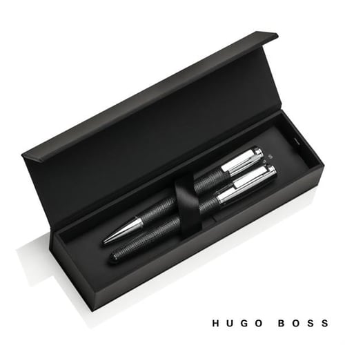 Hugo Boss Pure Leather Black Ballpoint Pen