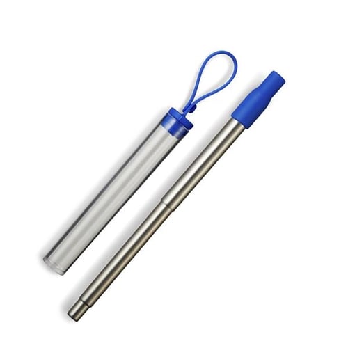 Colorful Stainless Steel Telescopic Extendable Metal Straw Set For