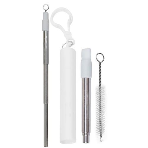 Stainless Steel Straw w/ Silicone Mouthpiece