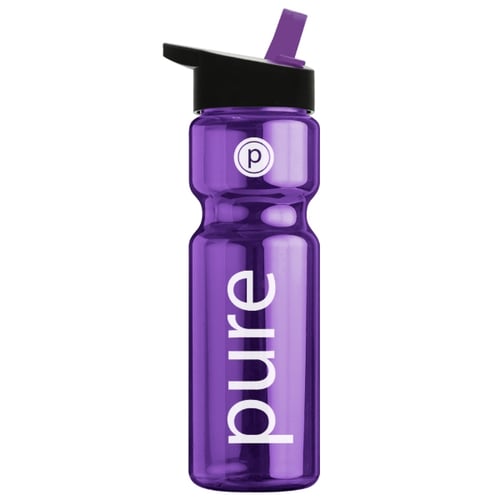 Translucent Custom Water Bottle w/ Flip Lid - 28 oz.