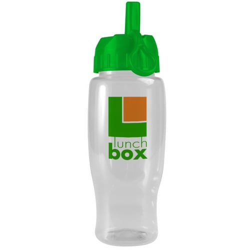 27oz Transparent Custom Water Bottles - Flip Straw